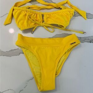 Blackbough yellow bikini two piece sz small